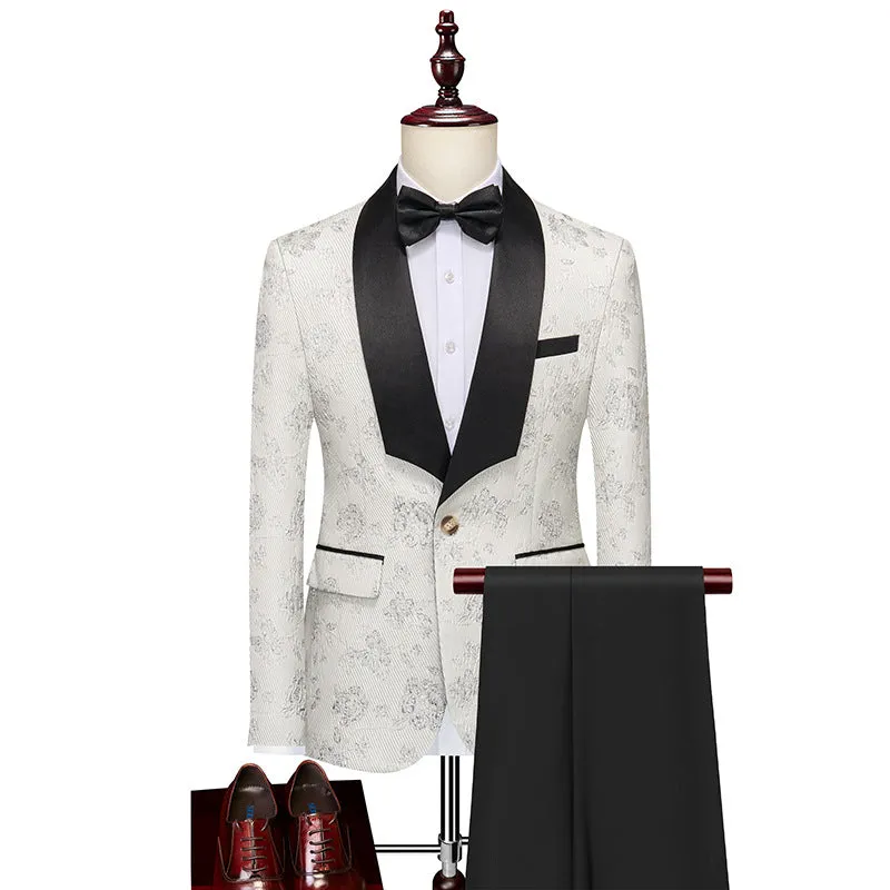 Tailored Fit Shawl Lapel Single Breasted One-Button Floral 2 Piece Men's Party Suits sold by Lavetir product image thumbnail 3