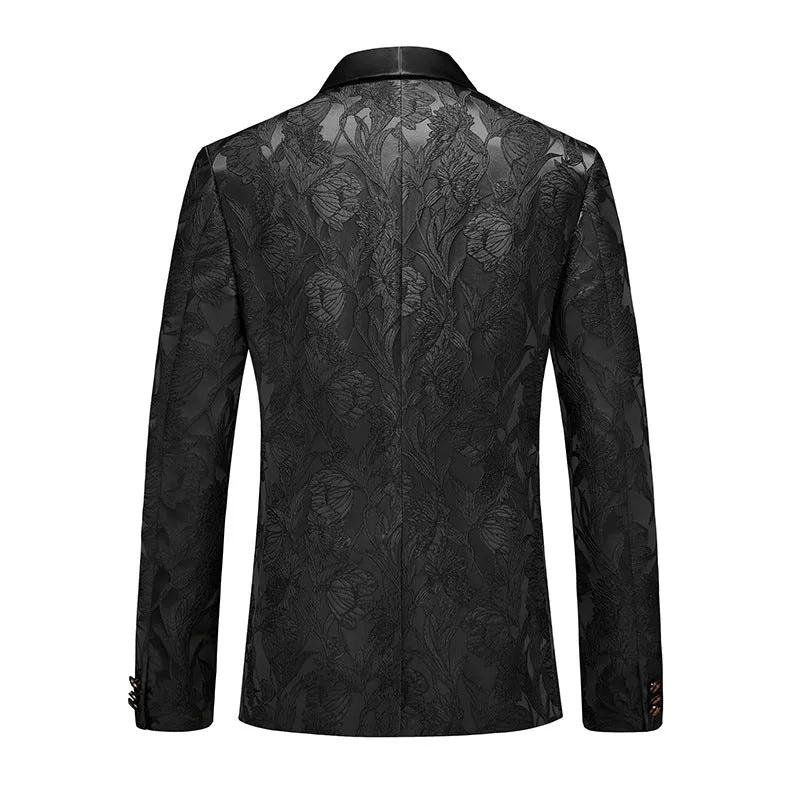 Tailored Fit Shawl Lapel Single Breasted One-Button Jacquard 2 Piece Men's Party Suits sold by Lavetir product image thumbnail 2
