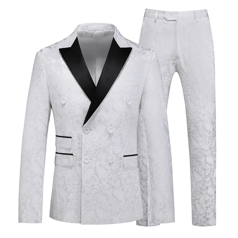 Tailored Fit Peaked Lapel Double Breasted Six-Buttons 2 Piece Men's Party Suits sold by Lavetir product image thumbnail 5
