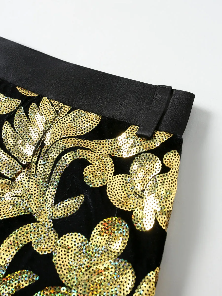 Tailored Fit Shawl Lapel Single Breasted One-Button 2 Piece Men's Party Suits with Sequin Appliques sold by Lavetir product image thumbnail 4