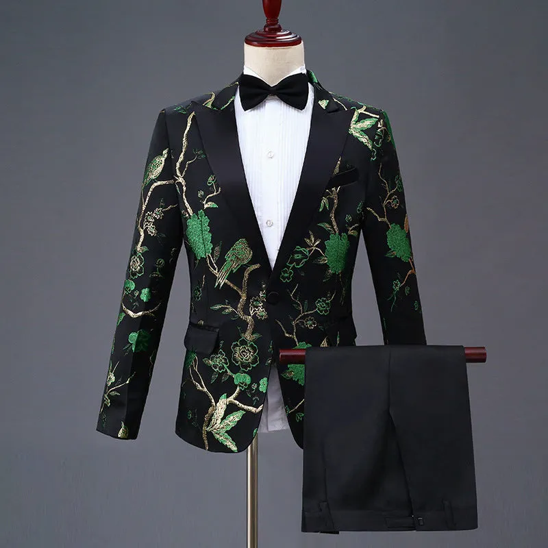 Tailored Fit Peaked Lapel Single Breasted One-Button 2 Pieces Men's Party Suits sold by Lavetir product image thumbnail 2