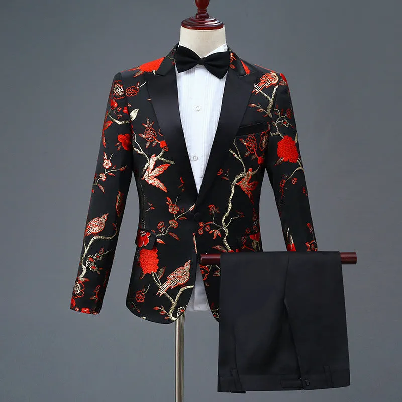 Tailored Fit Peaked Lapel Single Breasted One-Button 2 Pieces Men's Party Suits sold by Lavetir product image thumbnail 3