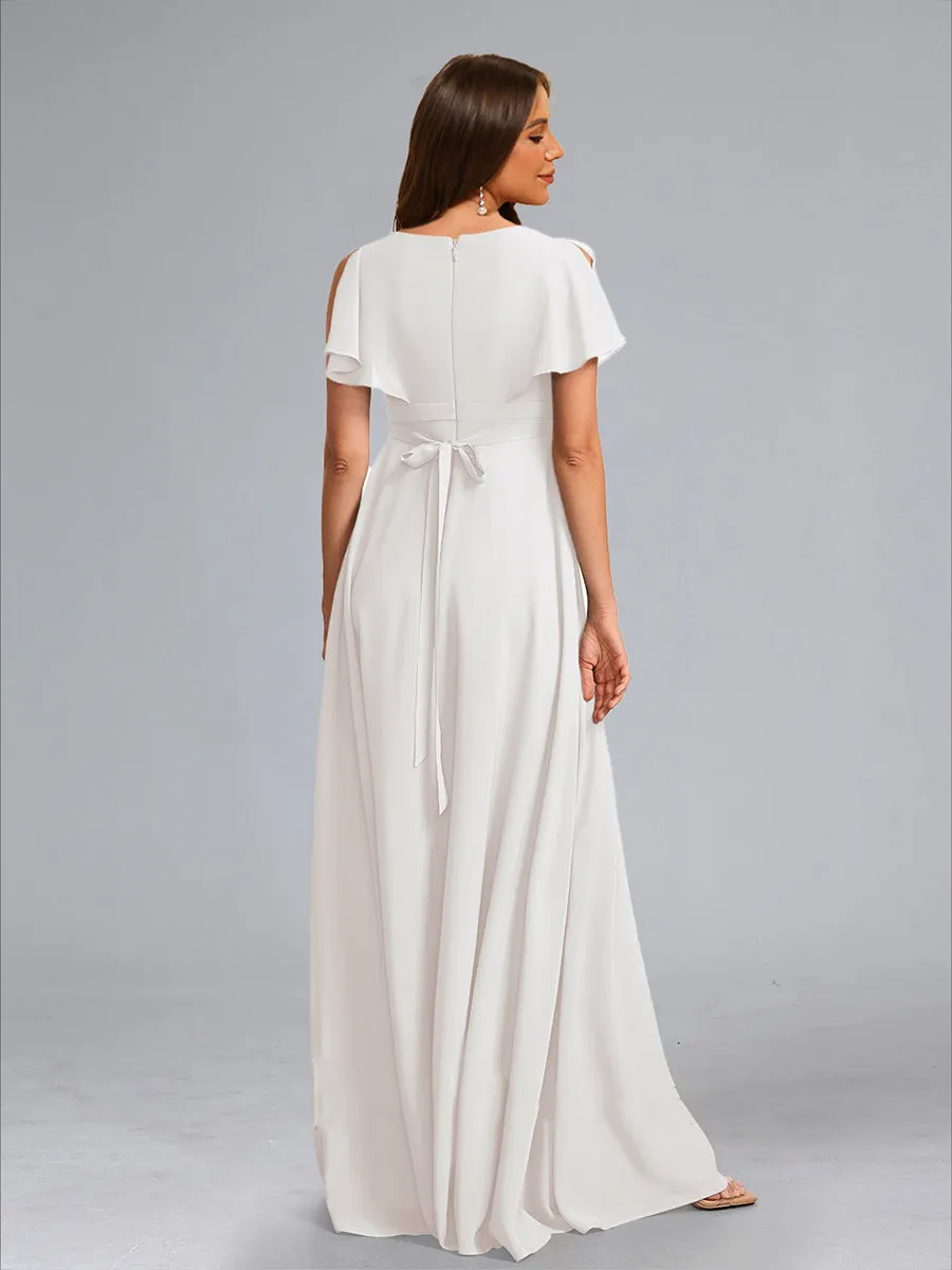 A-Line/Princess V-Neck Flutter Sleeves Ruched Stylish Maternity Dresses sold by Lavetir product image thumbnail 2