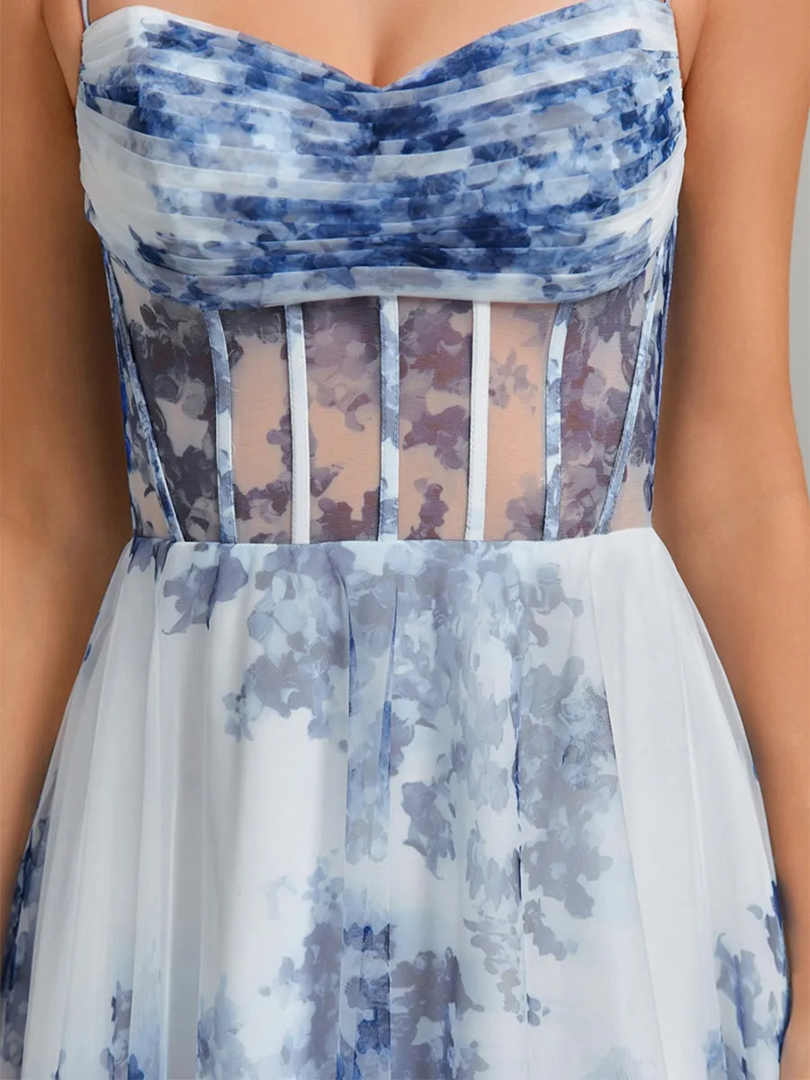 A-Line/Princess Sweetheart Printed Floral Short/Mini Homecoming Dresses sold by Lavetir product image thumbnail 3