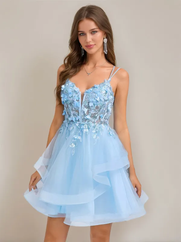 Ball Gown Sleeveless Sequined Delicate Short Homecoming Dresses with Embroidery sold by Lavetir