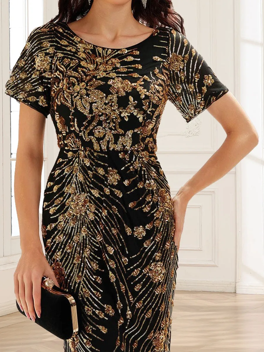 Trumpet/Mermaid Scoop Short Sleeves Ankle-Length Mother of the Bride Dresses with Sequin sold by Lavetir product image thumbnail 3