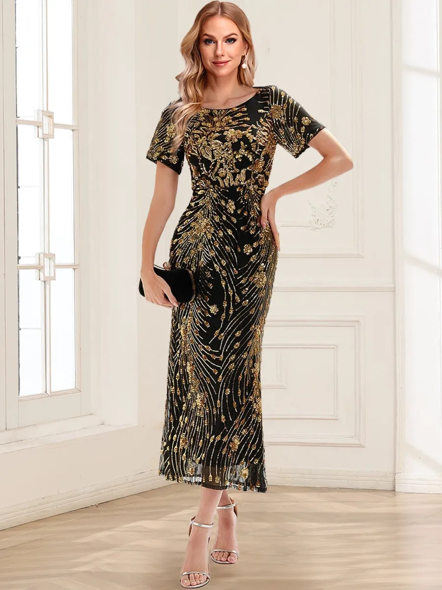 Trumpet/Mermaid Scoop Short Sleeves Ankle-Length Mother of the Bride Dresses with Sequin sold by Lavetir