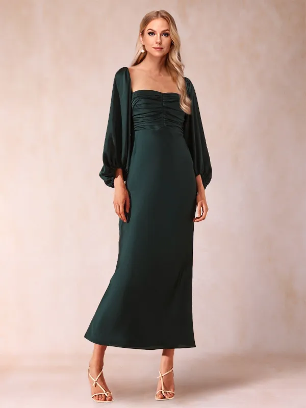 Sheath/Column Sweetheart Ruched Long Sleeves Elegant Mother of the Bride Dresses sold by Lavetir