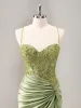 Sheath/Column Spaghetti Straps Sleeveless Ruched Mini Homecoming Dresses With Appliques sold by Lavetir
