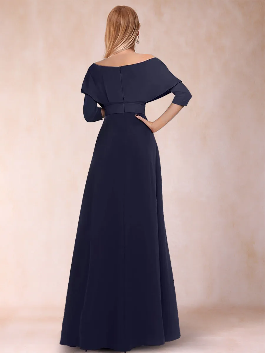 A-Line/Princess V-Neck 3/4 Sleeves Jumpsuits with Belt sold by Lavetir product image thumbnail 2