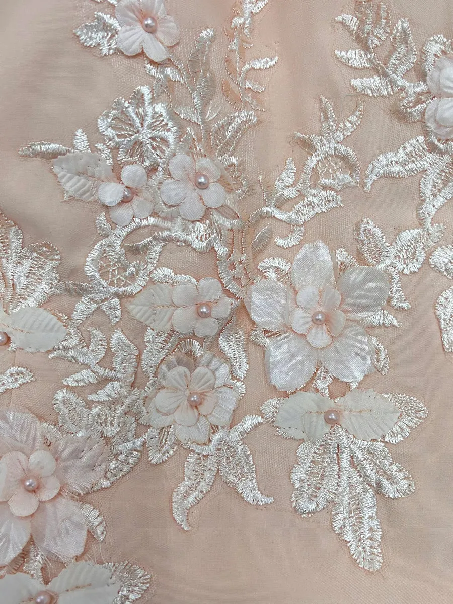 A-Line/Princess Square Neck Short Sleeves Pleated Wedding Guest Dresses with Appliques sold by Lavetir product image thumbnail 3