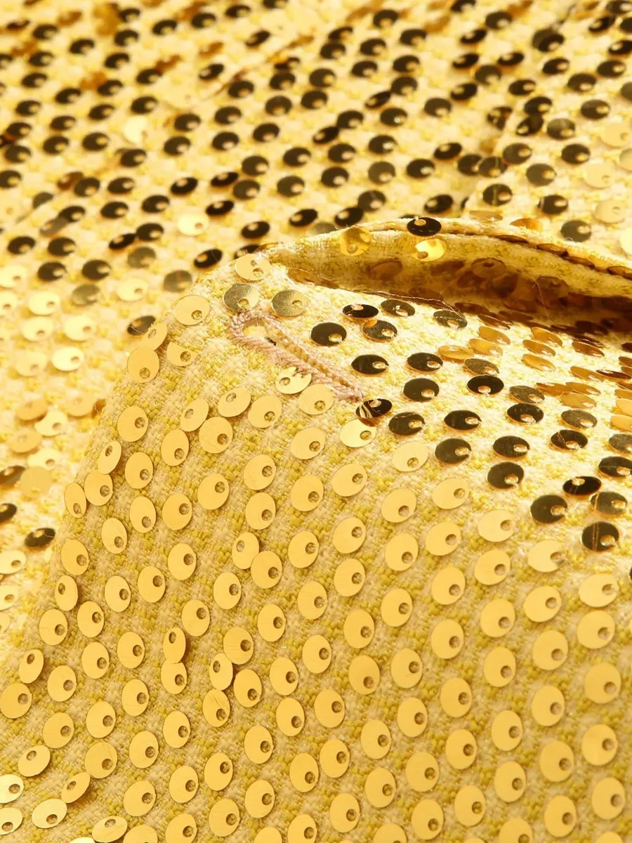 Tailored Fit Notched Lapel Single Breasted One-Button Men's Party Jacket With Sequins sold by Lavetir product image thumbnail 4