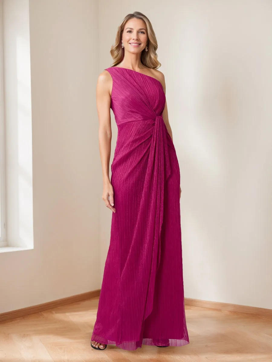 Sheath/Column Draped One Shoulder Ruched Wedding Guest Dresses sold by Lavetir