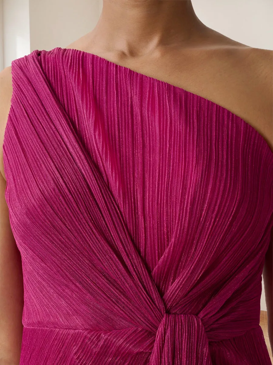 Sheath/Column Draped One Shoulder Ruched Wedding Guest Dresses sold by Lavetir product image thumbnail 3