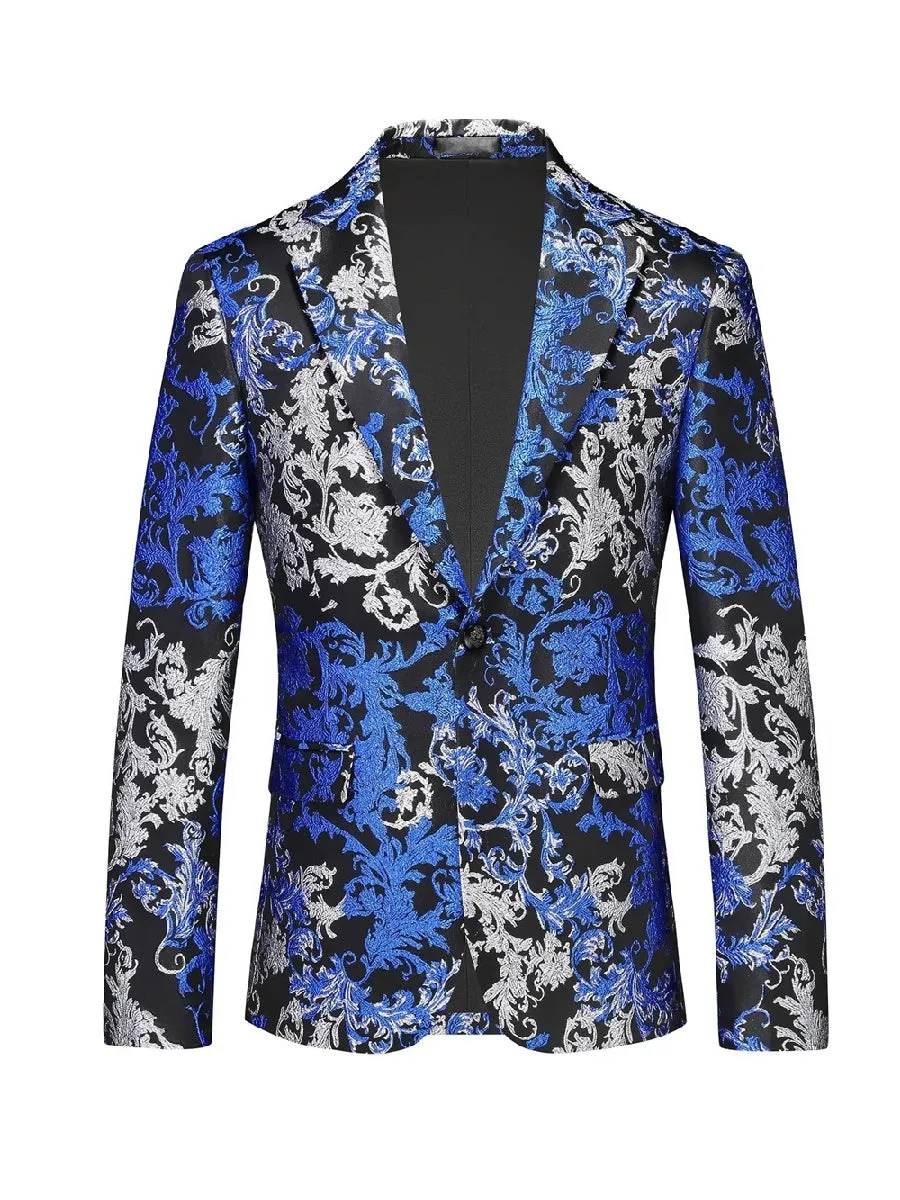 Tailored Fit Lapel Single Breasted One-Button Printed Men's Party Jacket sold by Lavetir product image thumbnail 2