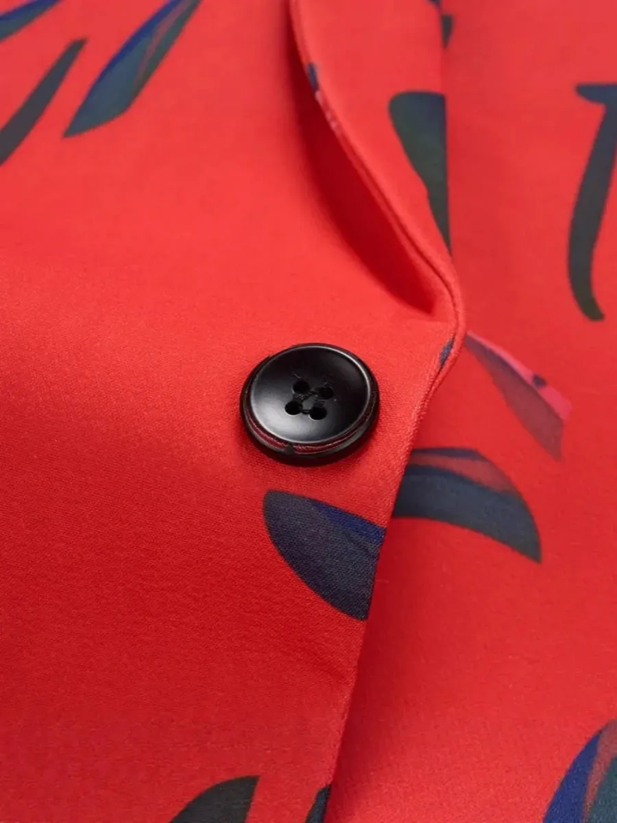 Tailored Fit Single Breasted One-button 2 Pieces Flower Printed Men's Casual Suits sold by Lavetir product image thumbnail 4