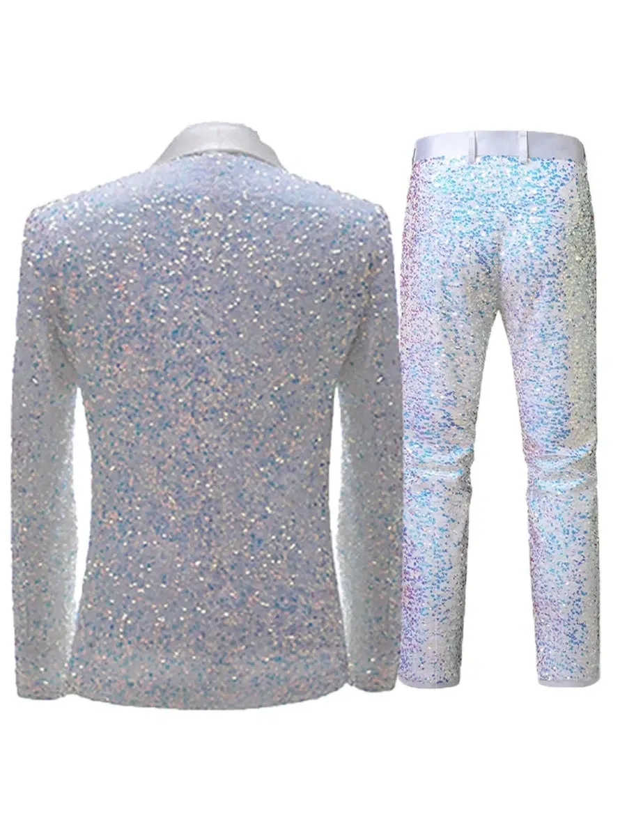 Tailored Fit Single Breasted One-button 2 Pieces Sequins Men's Casual Suits sold by Lavetir product image thumbnail 2