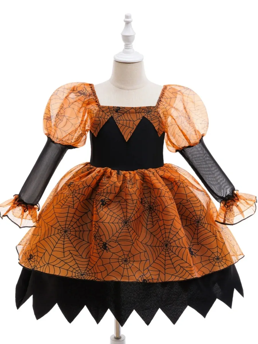 Printed A-Line/Princess Square Neck Long Sleeves Knee-Length Halloween Dresses for Girls sold by Lavetir product image thumbnail 5
