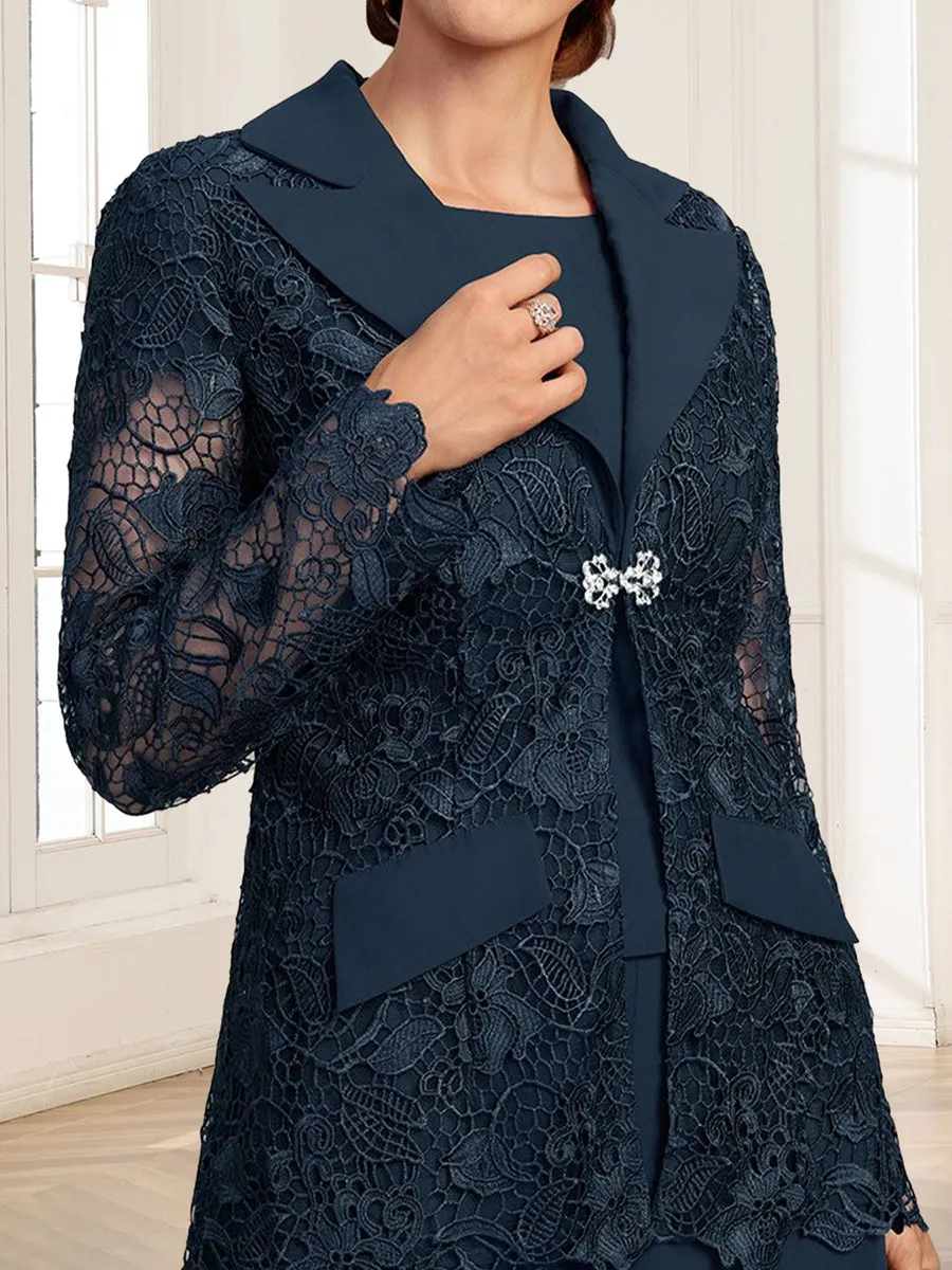 Chiffon Pantsuit Scoop Floor-Length 3 Pieces Mother of the Bride Dresses with Jacket sold by Lavetir product image thumbnail 5