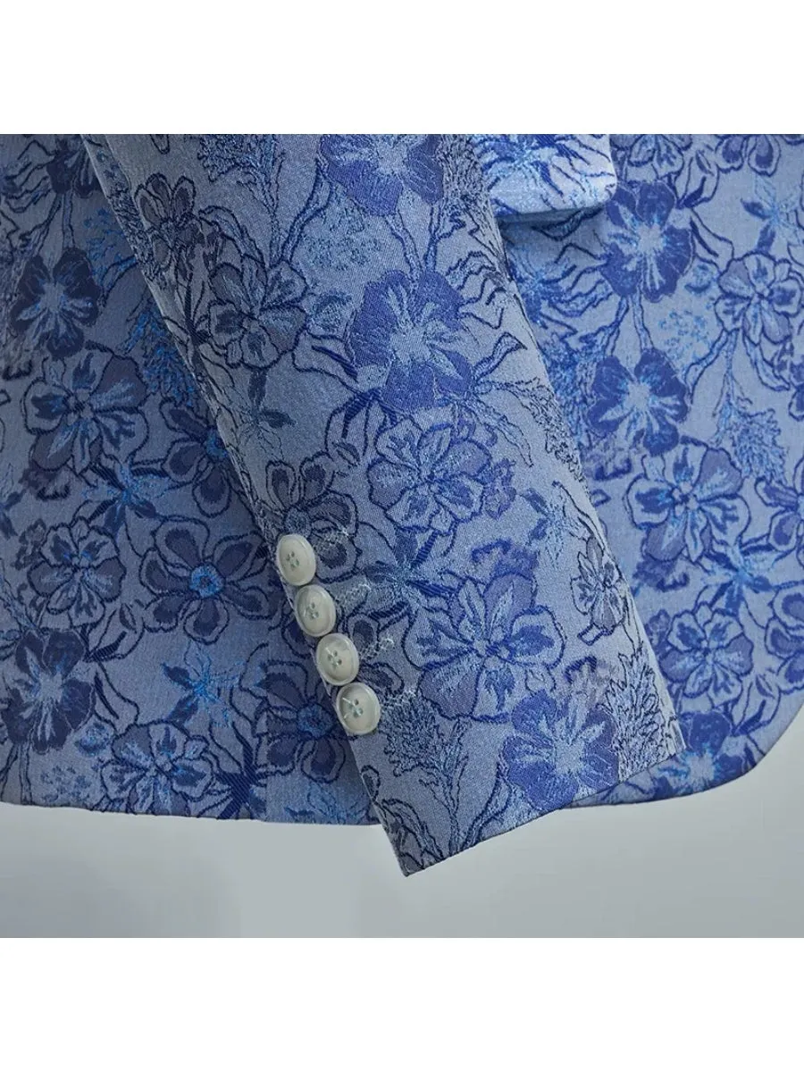 Tailored Fit Single Breasted One-button 2 Pieces Printed Men's Casual Suits sold by Lavetir product image thumbnail 3