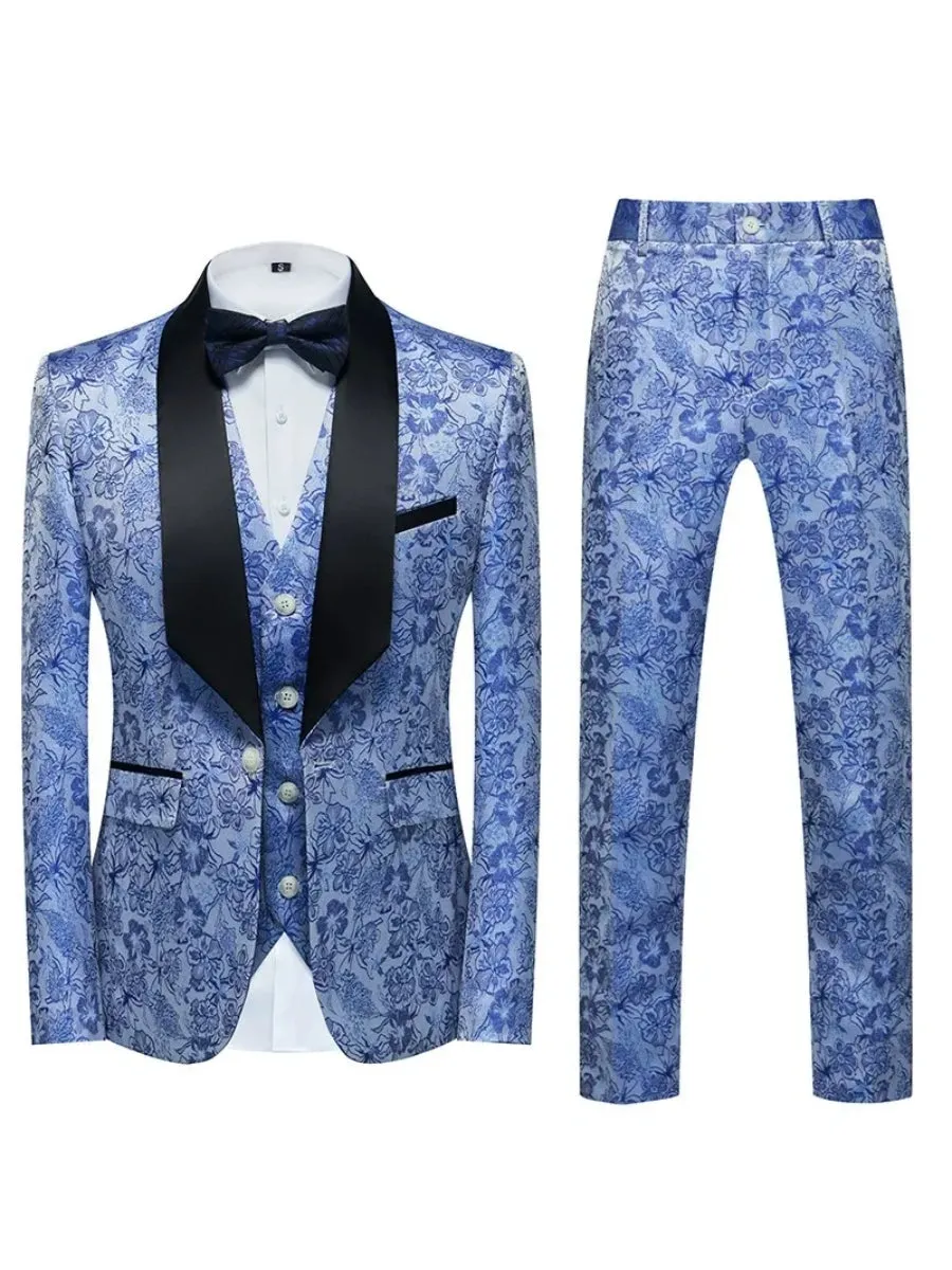 Tailored Fit Single Breasted One-button 2 Pieces Printed Men's Casual Suits sold by Lavetir