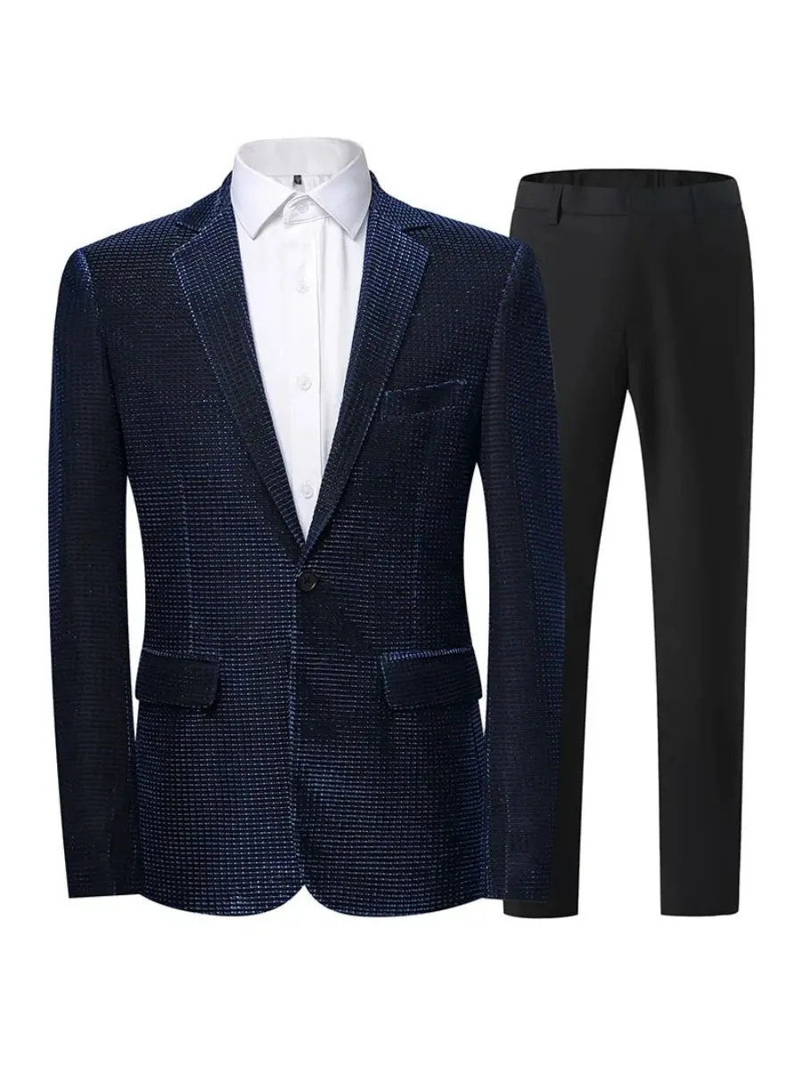 Tailored Fit Notched Lapel Single Breasted One-Button Solid Color 2 Piece Men's Party Suits sold by Lavetir product image thumbnail 4