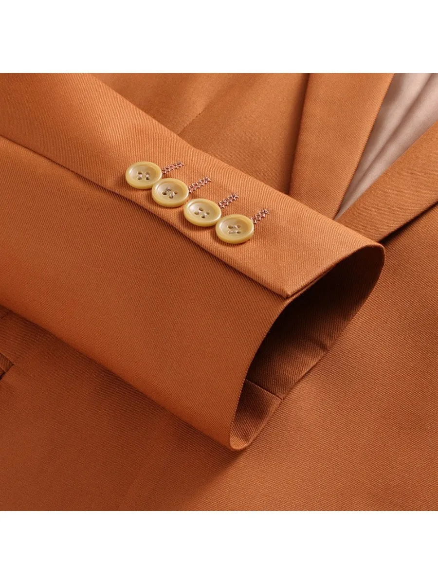 Tailored Fit Notched Lapel Single Breasted One-Button Solid Color 2 Piece Men's Party Suits sold by Lavetir product image thumbnail 4