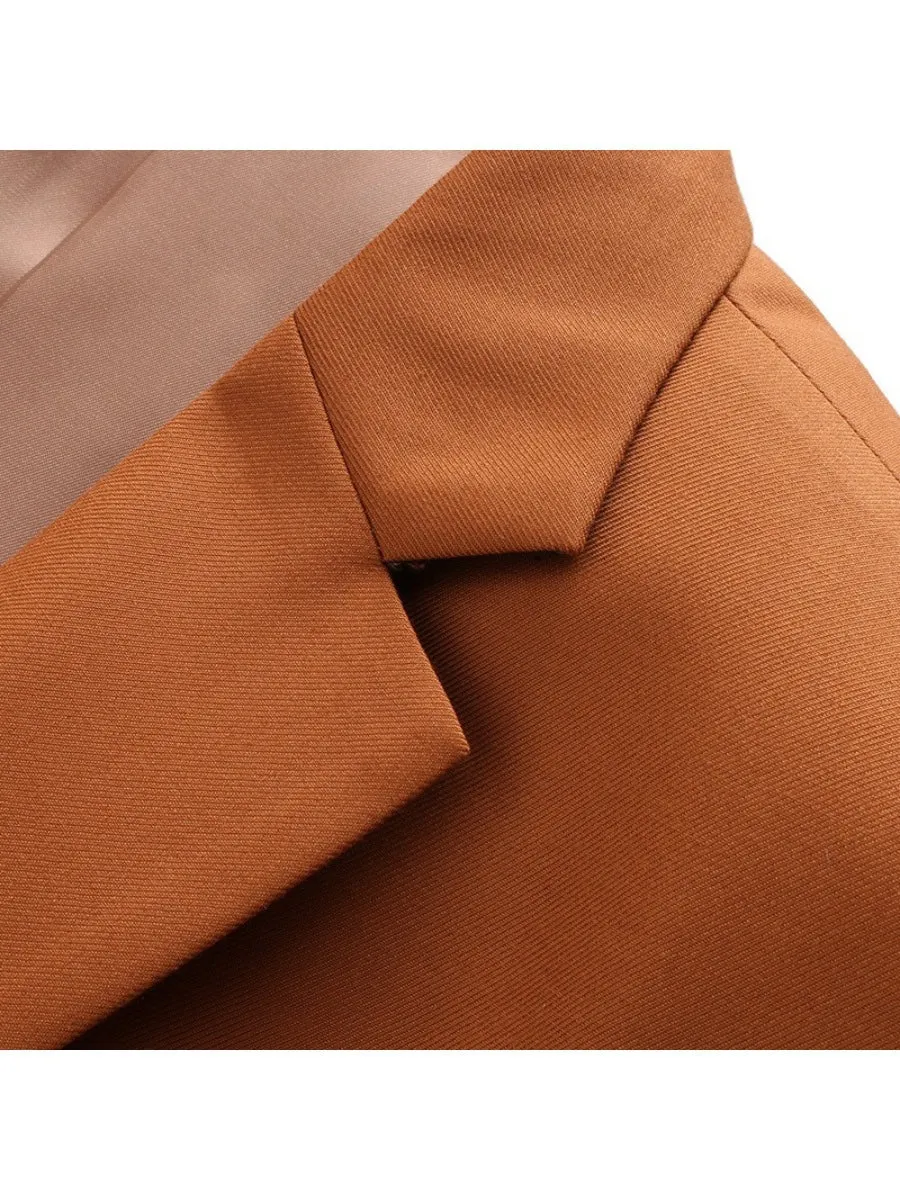 Tailored Fit Notched Lapel Single Breasted One-Button Solid Color 2 Piece Men's Party Suits sold by Lavetir product image thumbnail 3