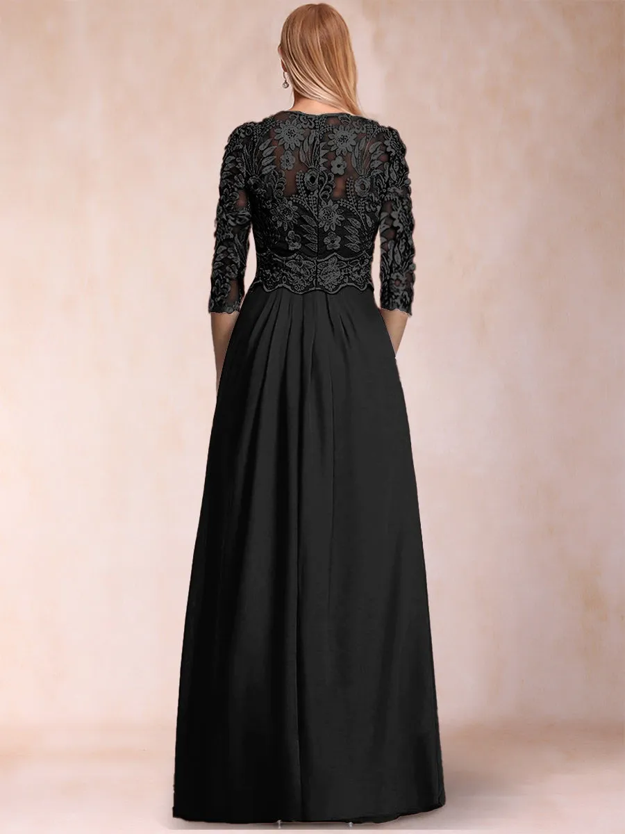 A-Line/Princess Scoop 3/4 Sleeves Jumpsuit with Applique sold by Lavetir product image thumbnail 2