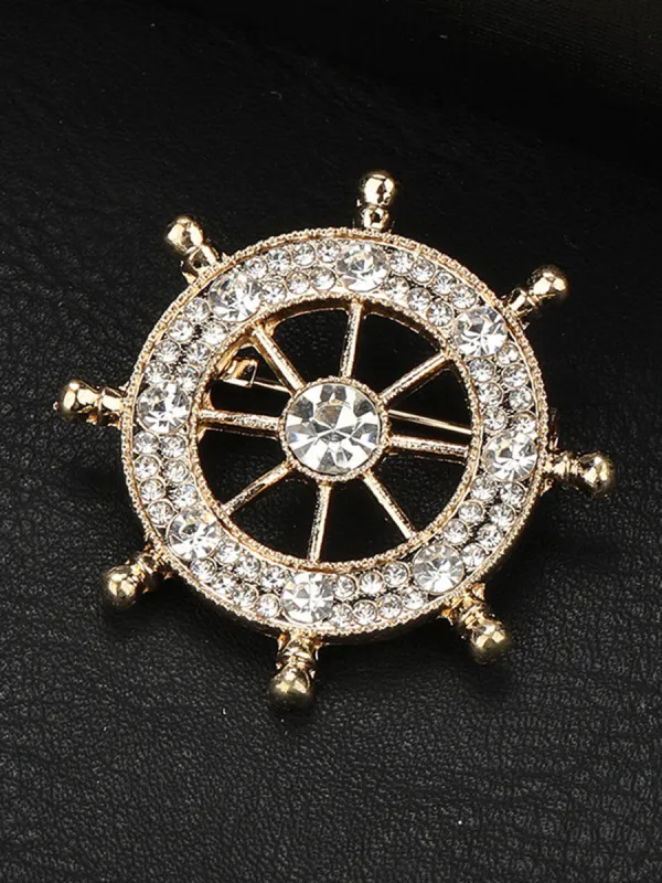 Men's Delicated Rhinestones Unique Brooch sold by Lavetir