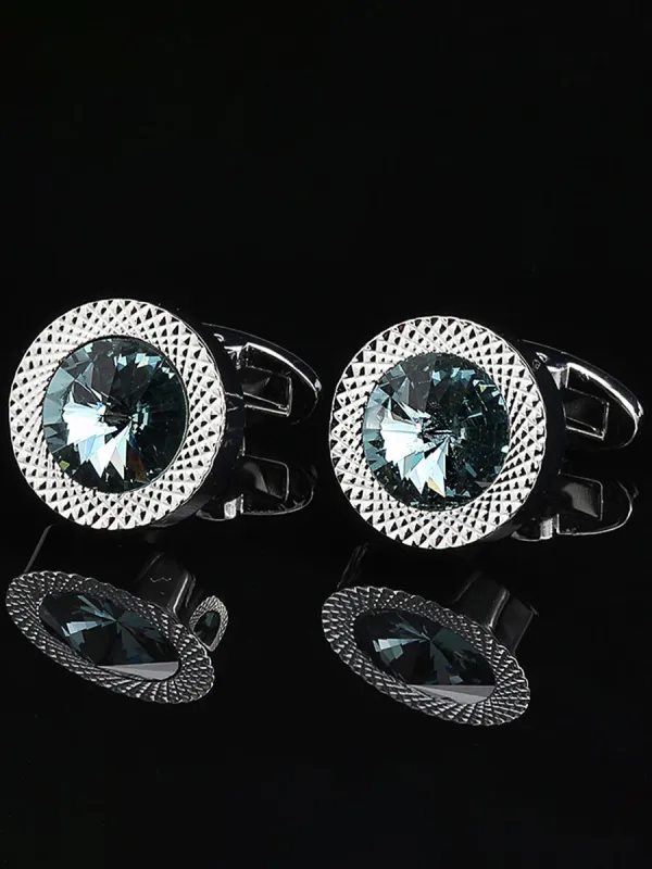 Men's Sparkling 2Pcs Alloy Cufflinks with Floral sold by Lavetir