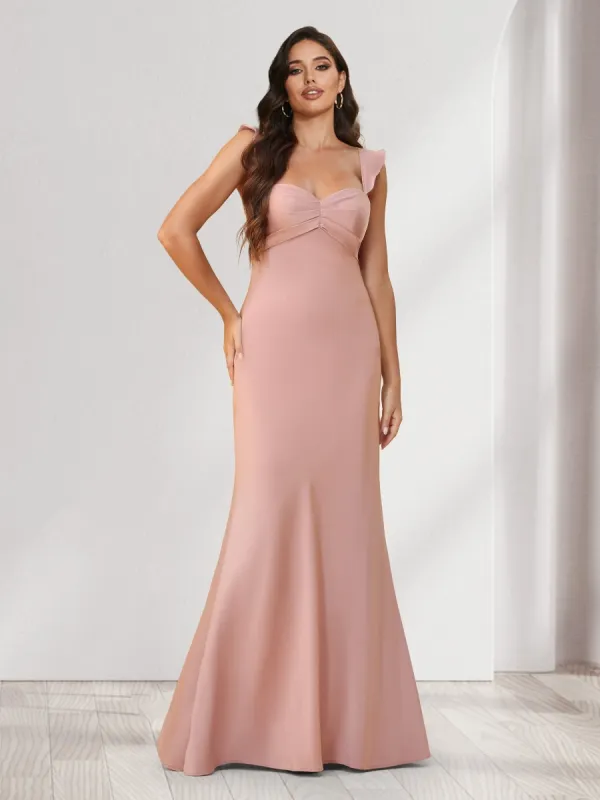 Trumpet/Mermaid Sweetheart Floor-Length Ruched Bridesmaid Dresses sold by Lavetir