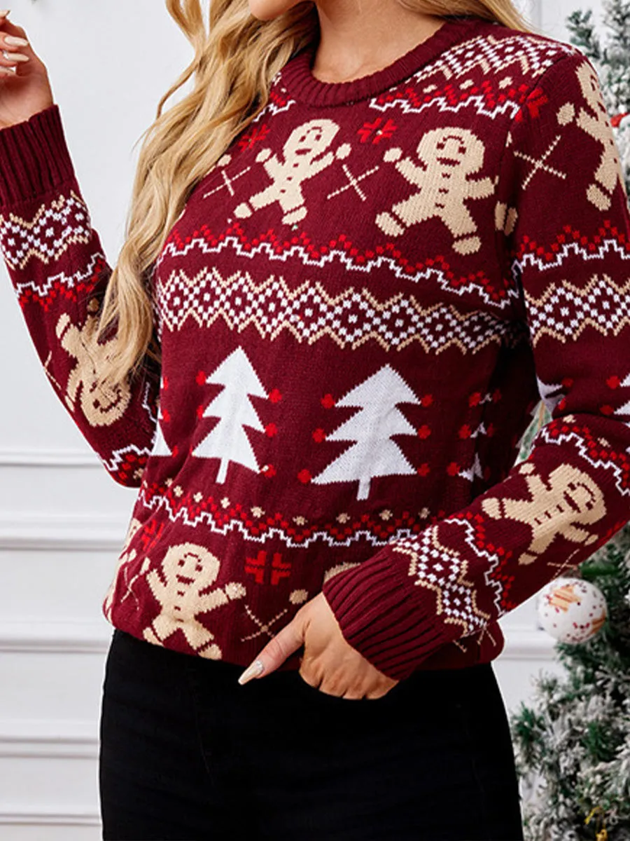 Thickened knit Cartoon Jacquard Crewneck Pullover Rib Christmas Sweater sold by Lavetir product image thumbnail 3