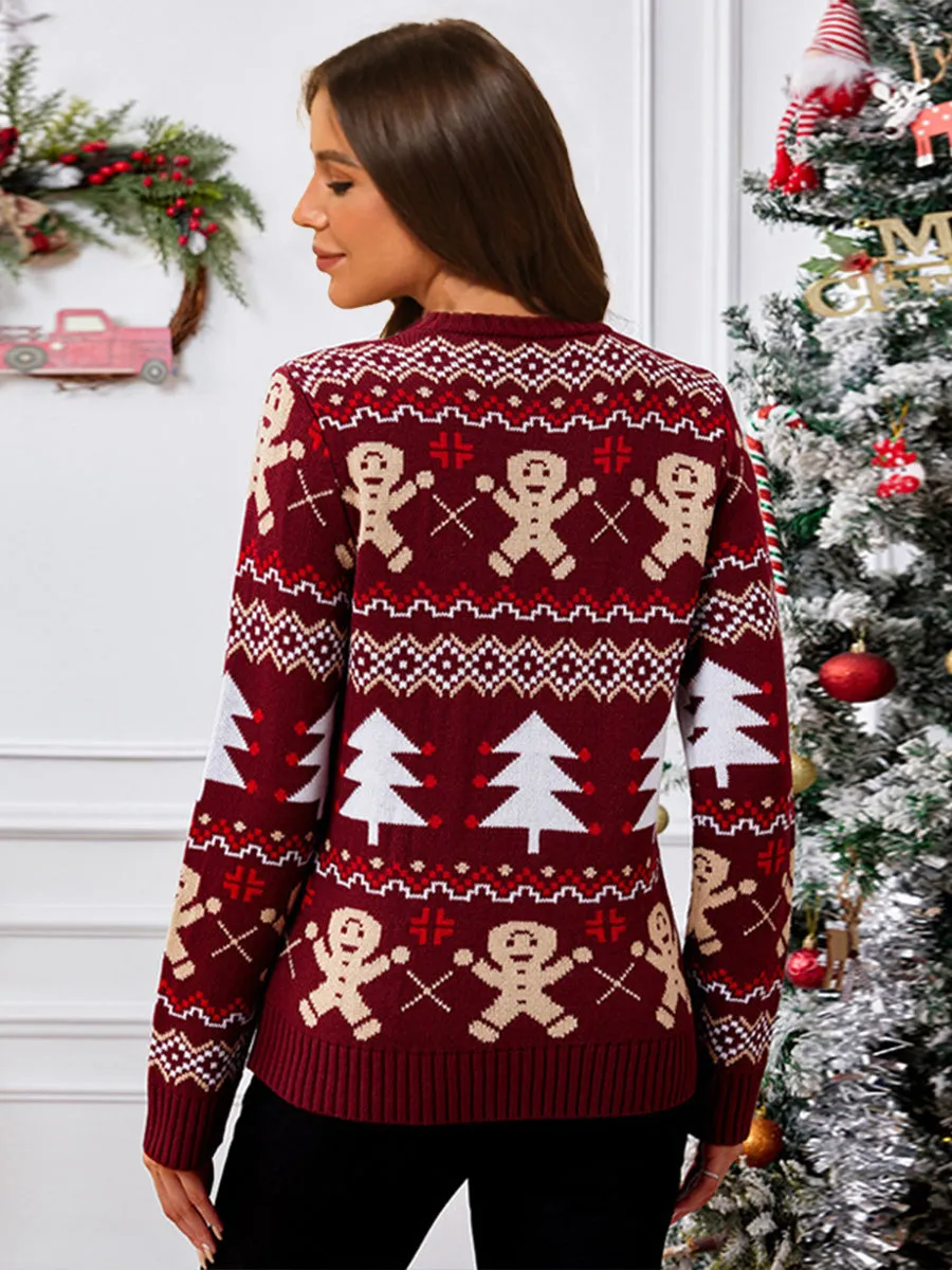 Thickened knit Cartoon Jacquard Crewneck Pullover Rib Christmas Sweater sold by Lavetir product image thumbnail 2