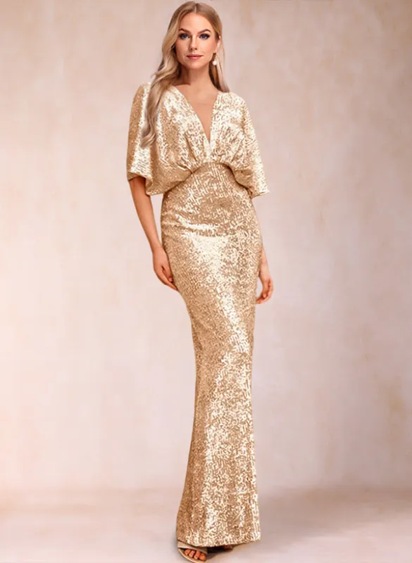 Sheath/Column V-Neck Short Sleeves Mother of the Bride Dresses sold by Lavetir