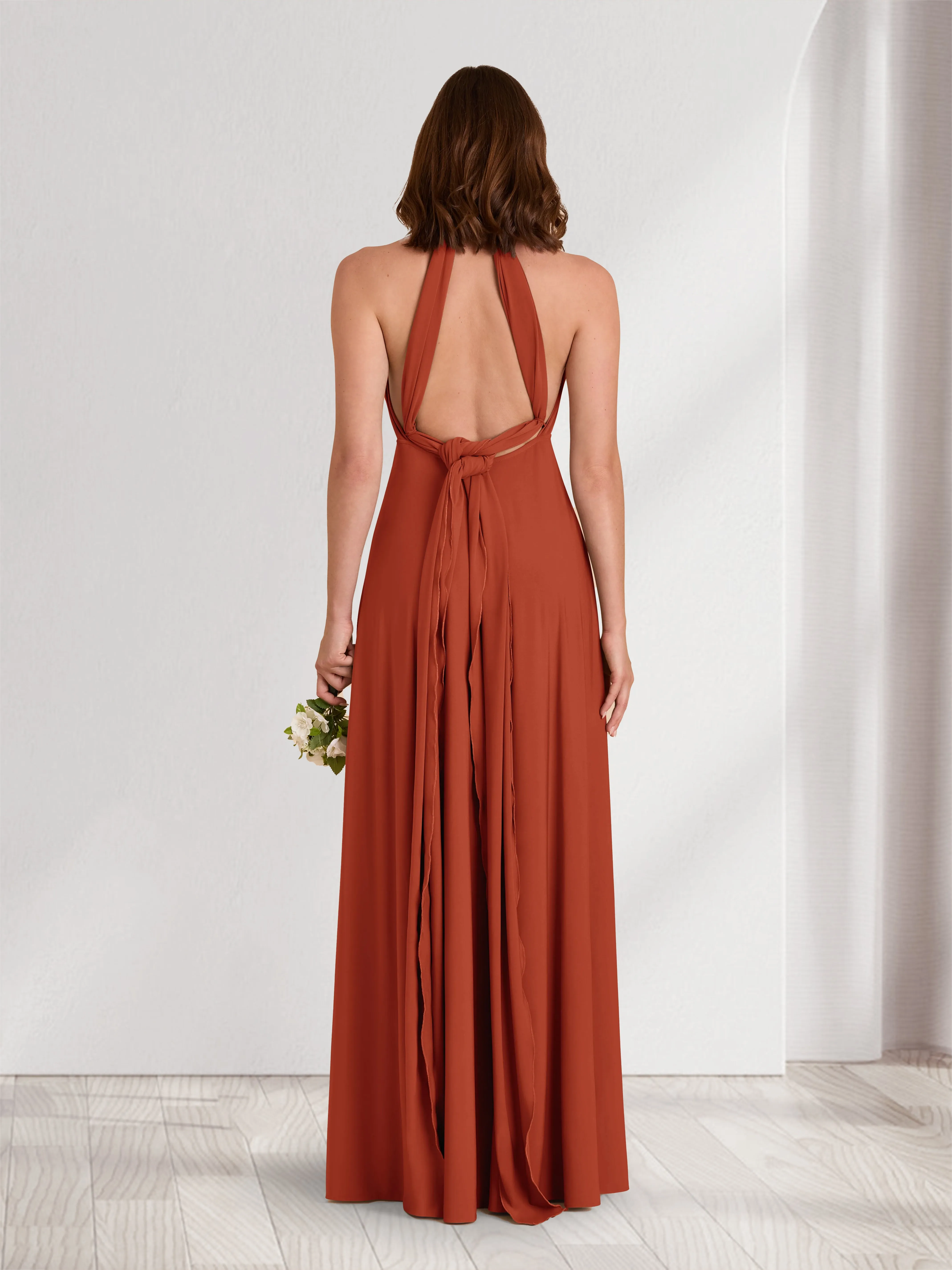A-Line/Princess V-Neck Halter Bridesmaid Dresses with Split Side sold by Lavetir product image thumbnail 2