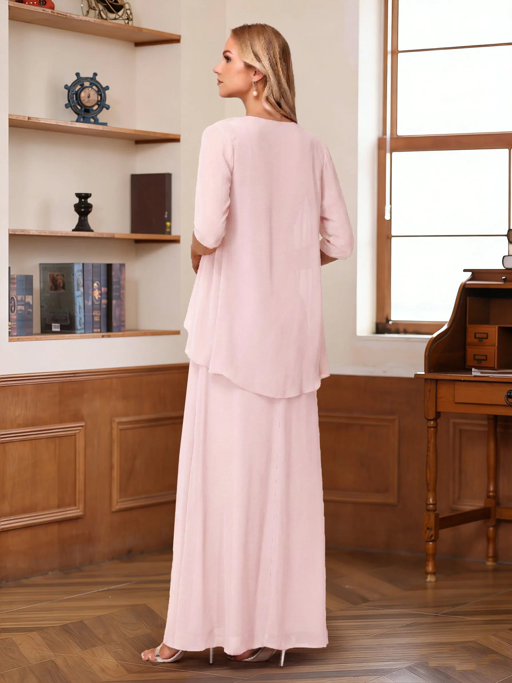 A-Line/Princess Asymmetrical Sleeveless Mother of the Bride Dresses With Ruffles & Jacket sold by Lavetir product image thumbnail 2