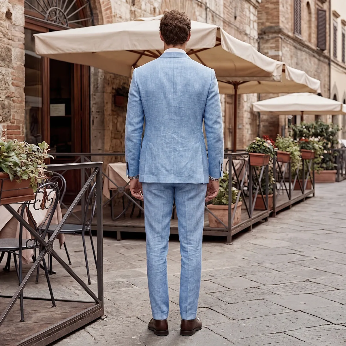 Tailored Fit Single Breasted One-button 2 Pieces Solid Colored Men's Wedding Suits sold by Lavetir product image thumbnail 2