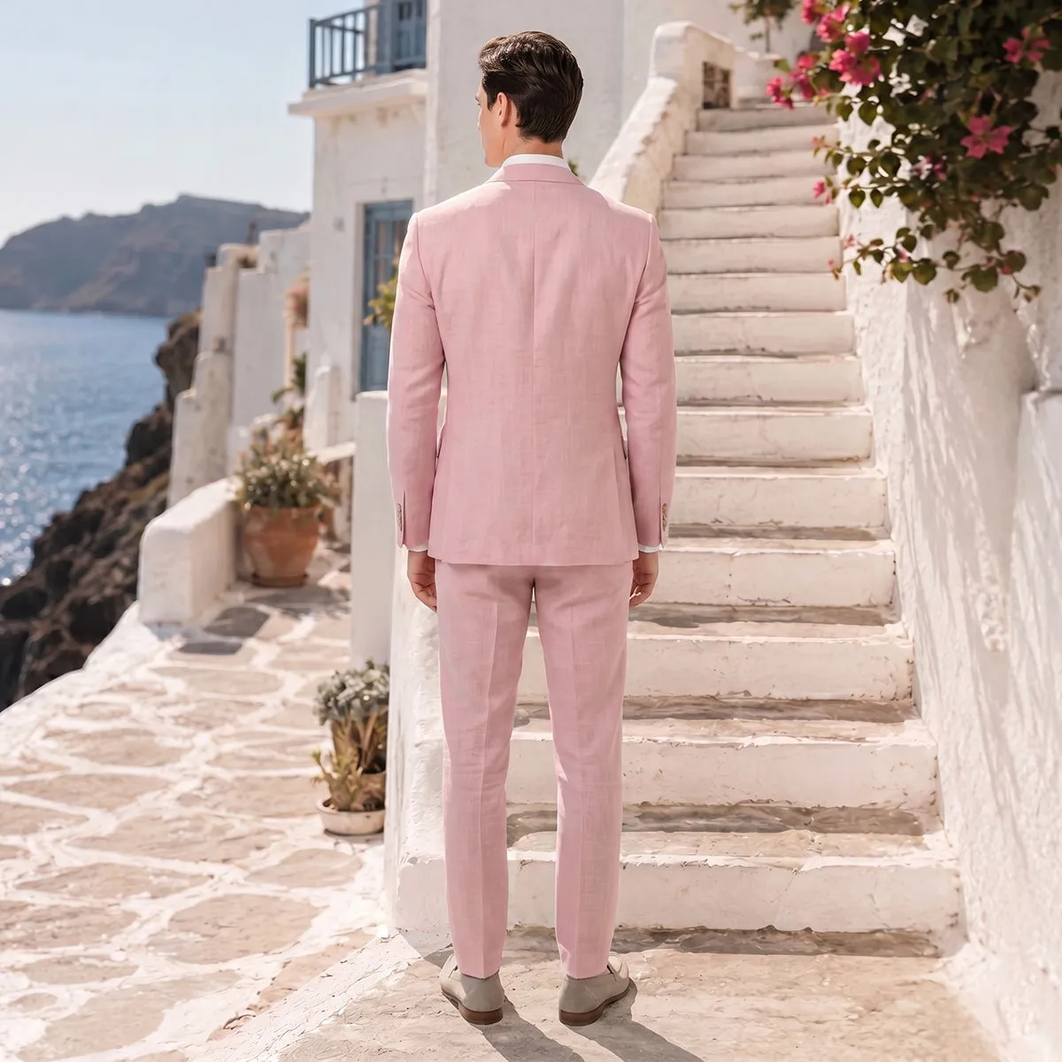 Tailored Fit Single Breasted Two-buttons 2 Pieces Solid Colored Men's Wedding Suits sold by Lavetir product image thumbnail 2