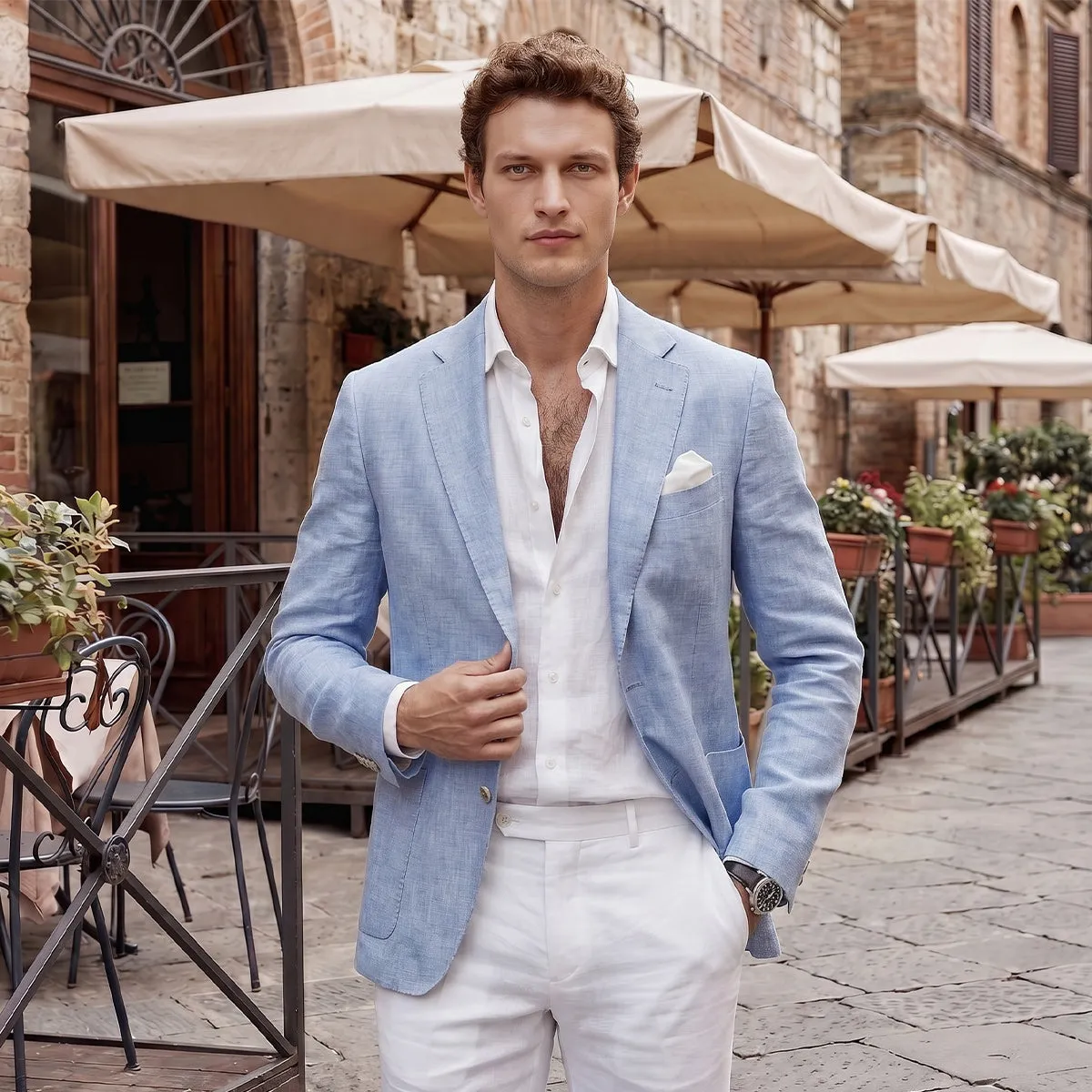 Tailored Fit Single Breasted One-button Solid Men's Wedding Jackets sold by Lavetir product image thumbnail 3