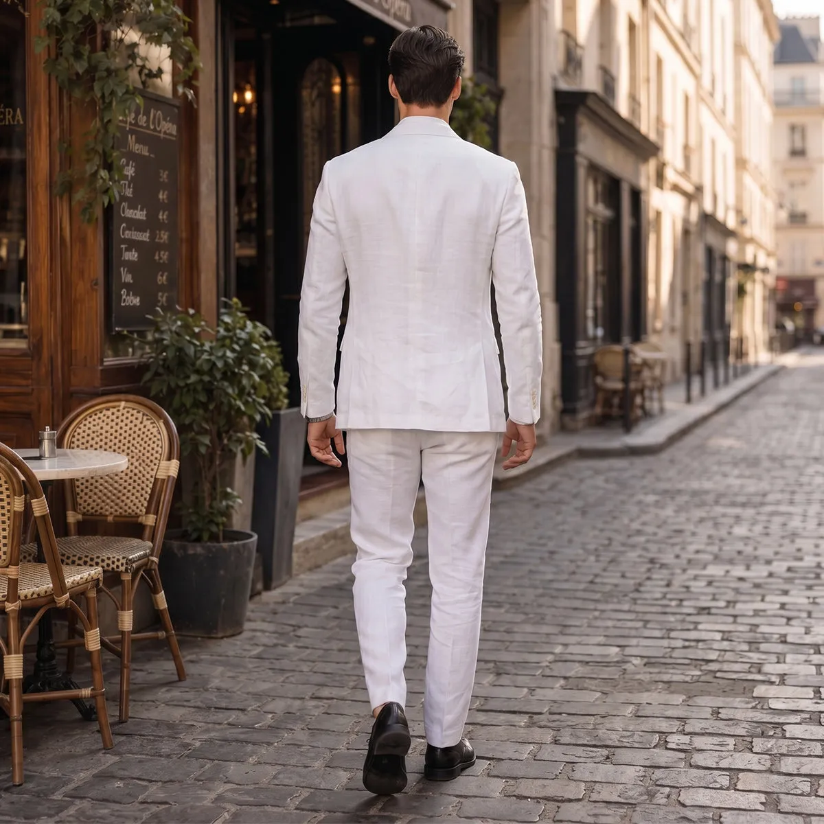 Tailored Fit Single Breasted Two-buttons 2 Pieces Solid Colored Men's Wedding Suits sold by Lavetir product image thumbnail 2