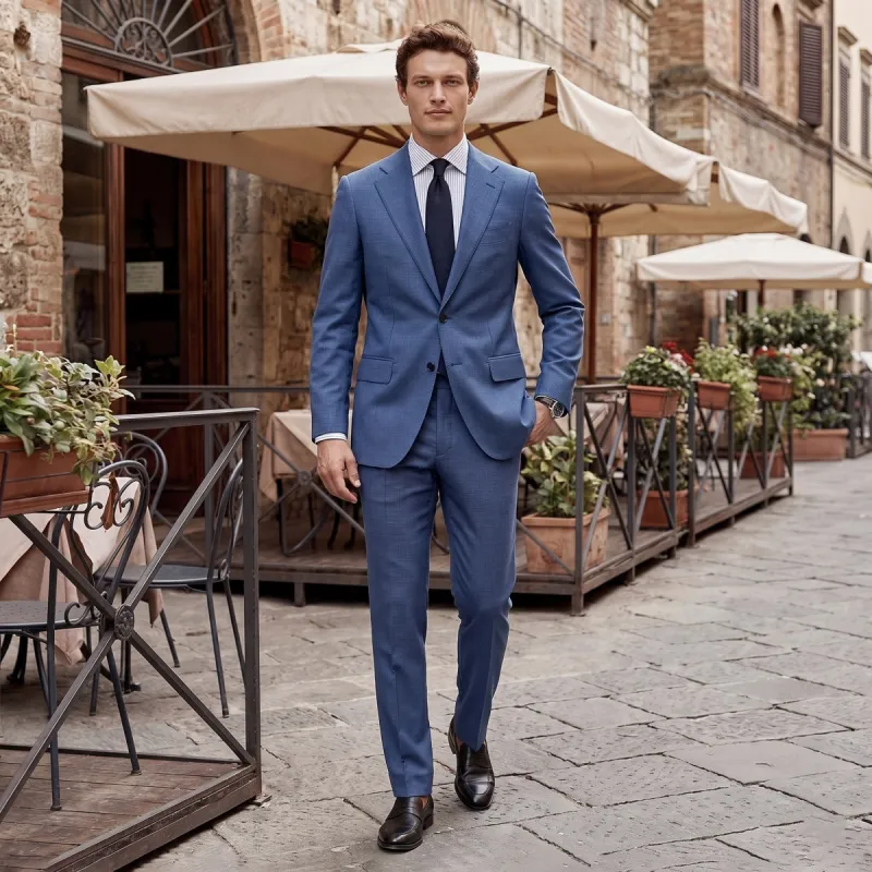 Tailored Fit Single Breasted Two-buttons 2 Pieces Men's Wedding Suits made by Lavetir