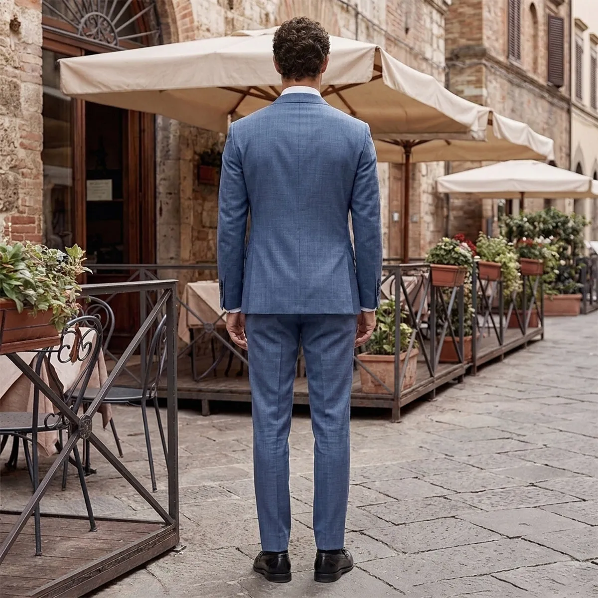 Tailored Fit Single Breasted Two-buttons 2 Pieces Plaid Men's Wedding Suits sold by Lavetir product image thumbnail 2