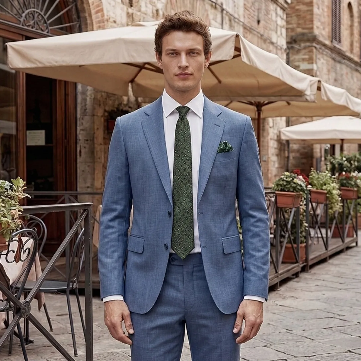 Tailored Fit Single Breasted Two-buttons 2 Pieces Plaid Men's Wedding Suits sold by Lavetir product image thumbnail 3