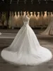 Strapless Sleeveless Tulle Embroidery With Beading Court Train Ball Gown Wedding Dresses sold by Lavetir