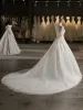 Strapless Sleeveless Tulle Embroidery With Beading Court Train Ball Gown Wedding Dresses sold by Lavetir