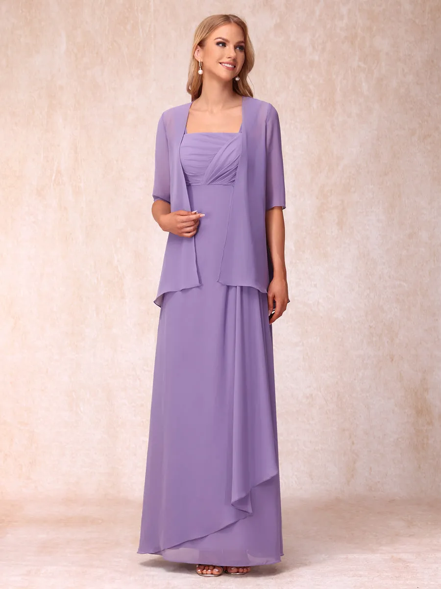 A-Line/Princess Sleeveless Long Formal Evening Dresses With Ruffles & Jacket sold by Lavetir product image thumbnail 5
