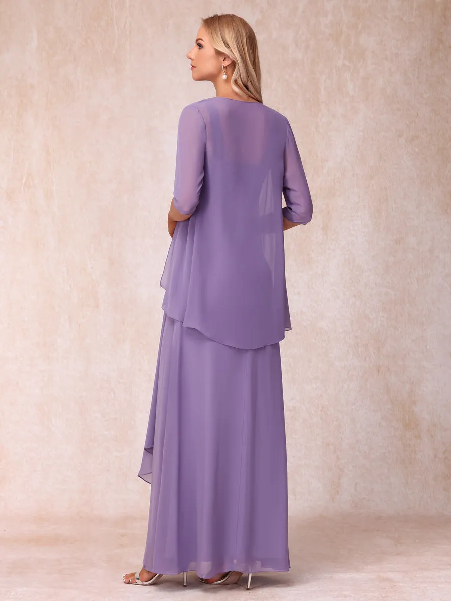 A-Line/Princess Sleeveless Long Formal Evening Dresses With Ruffles & Jacket sold by Lavetir product image thumbnail 2