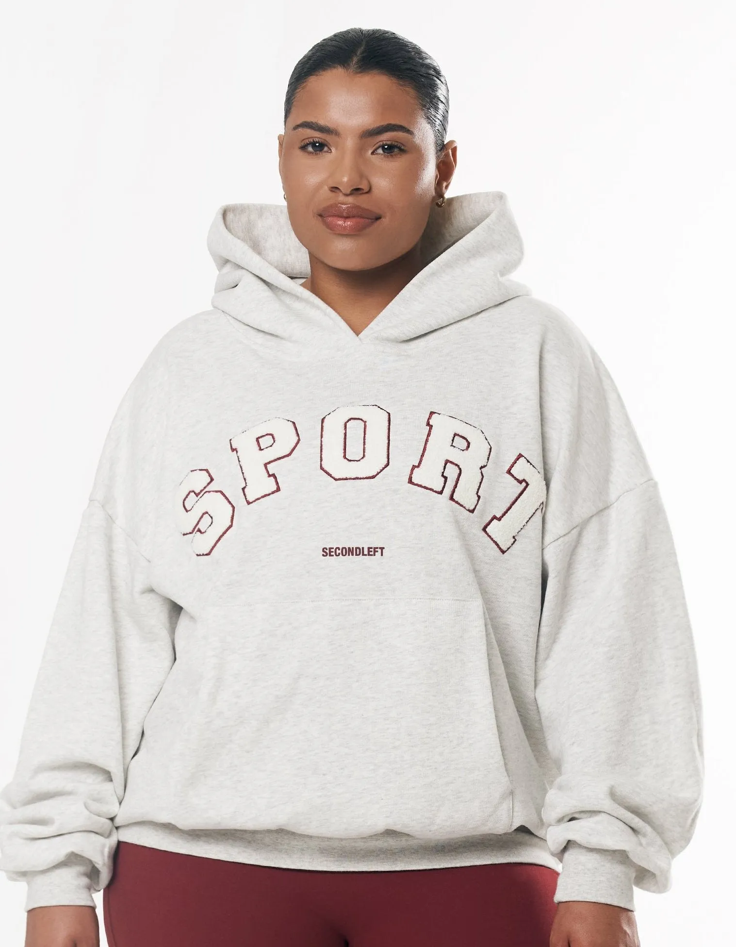 Sport Hoodie - Grey Marle/Berry sold by Stax