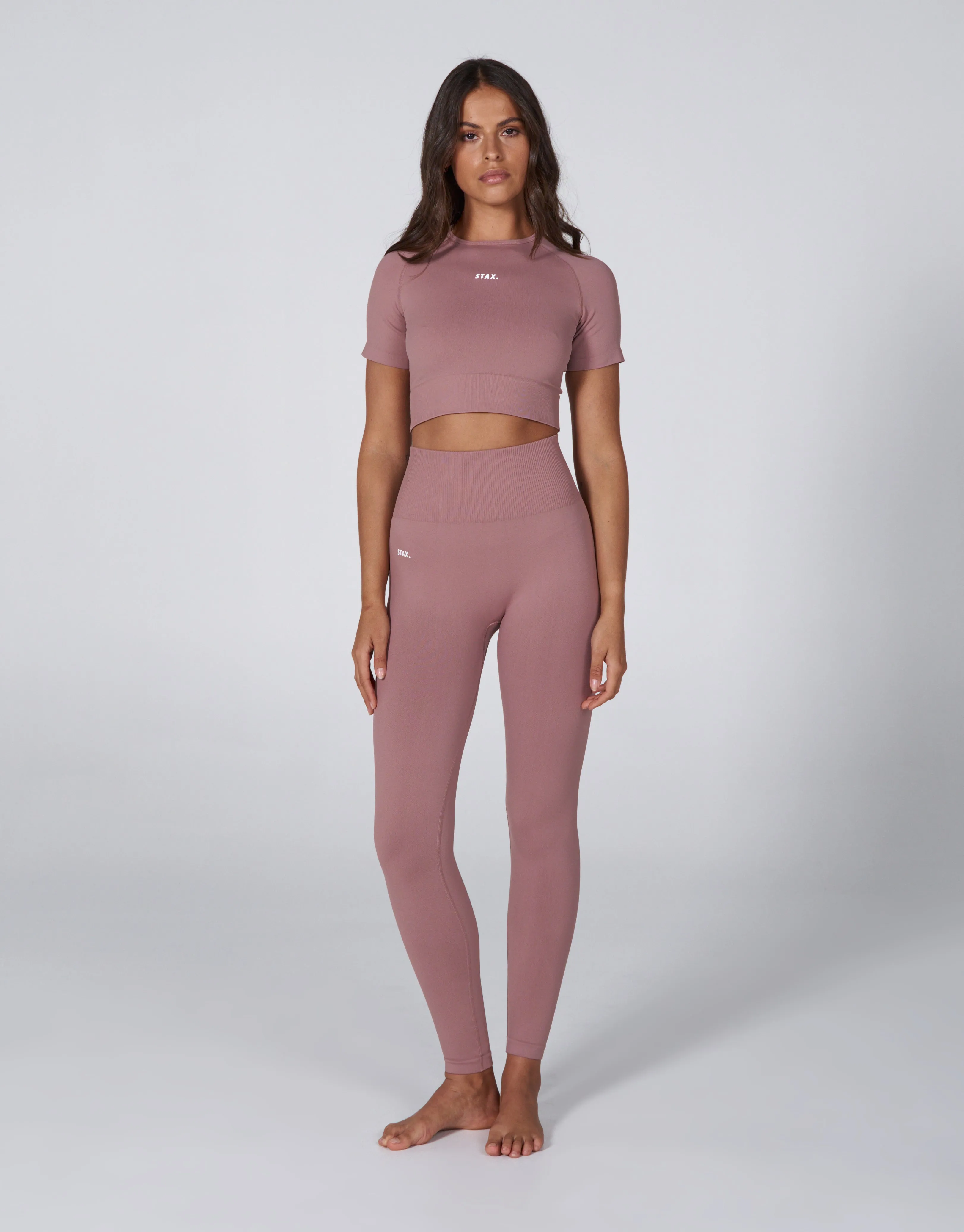 Premium Seamless Favourites Cropped Tee - Dusty Rose sold by Stax product image thumbnail 4